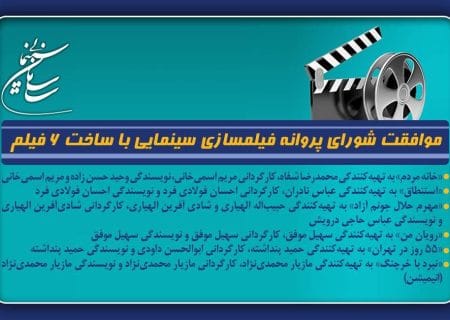 موافقت شورای پروانه فیلمسازی سینمایی با ساخت 6 فیلم‌نامه
