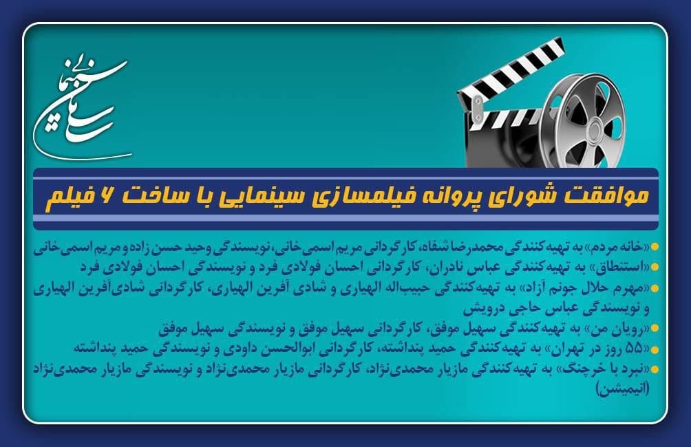 موافقت شورای پروانه فیلمسازی سینمایی با ساخت 6 فیلمنامه