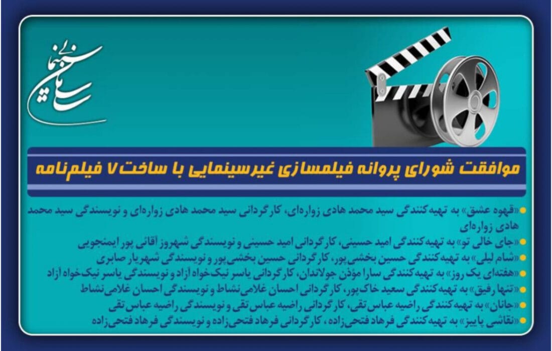 موافقت شورای پروانه فیلمسازی غیرسینمایی با ساخت7 فیلمنامه