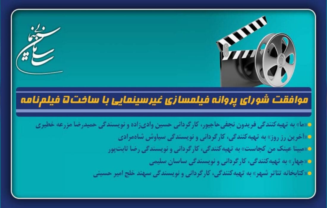 موافقت شورای پروانه فیلمسازی غیرسینمایی با ساخت 5 فیلمنامه